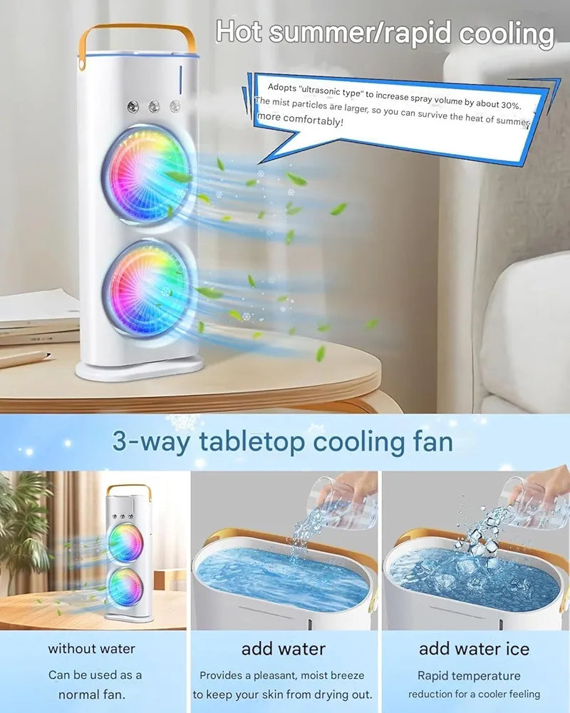 GameCooler™ Dual Blade Tower Fan for Desk & Gaming Setup.