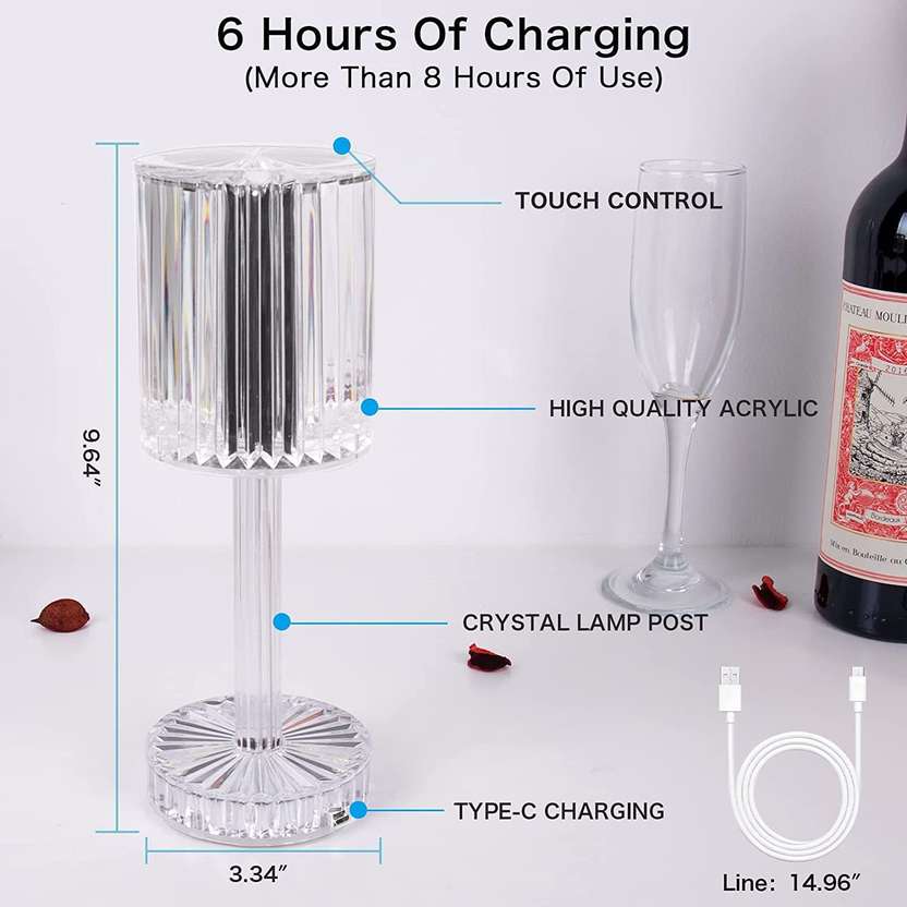 LumiGlow™ Touch Crystal LED Lamp
