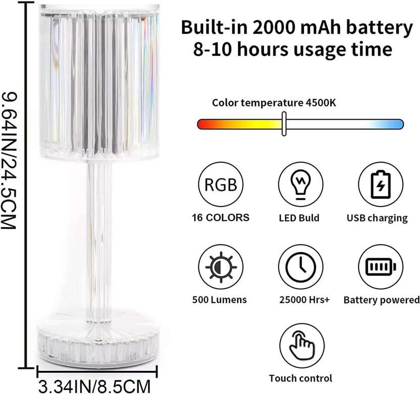 LumiGlow™ Touch Crystal LED Lamp