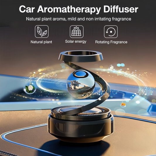 AromaGlide™ – Solar-Powered Rotating Car Fragrance Diffuser